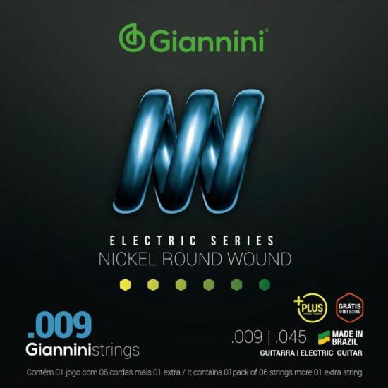 Encordoamento Para Guitarra GEEGST9 Plus 0.09 GIANNINI Encordoamento Para Guitarra GEEGST9 Plus 0.09 GIANNINI