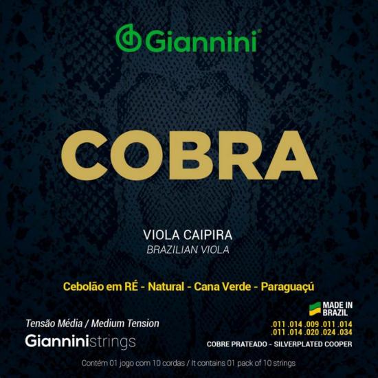 Encordoamento Para Viola GESVM Série Cobra Aço Média GIANNINI Encordoamento Para Viola GESVM Série Cobra Aço Média GIANNINI