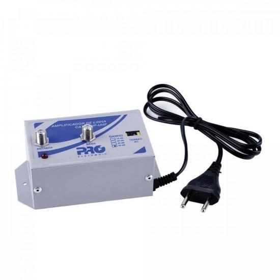 Amplificador de Linha VHF/UHF 30dB Bivolt PROELETRONIC Amplificador de Linha VHF/UHF 30dB Bivolt PROELETRONIC