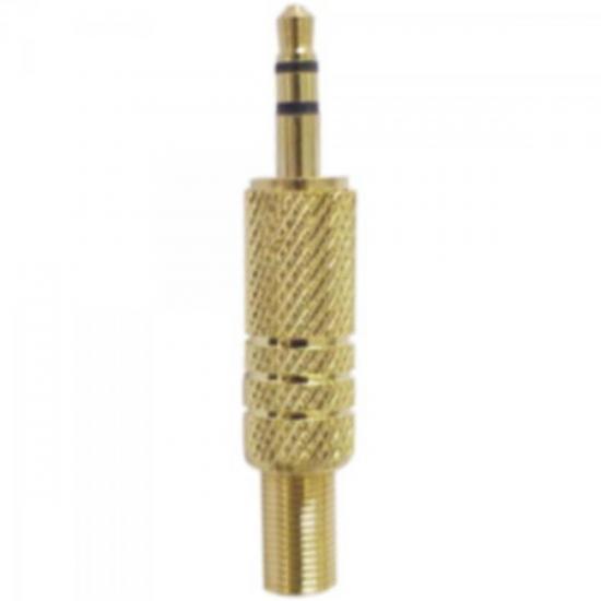 Plug P2 Stereo com Mola Gold GENÉRICO Plug P2 Stereo com Mola Gold GENÉRICO