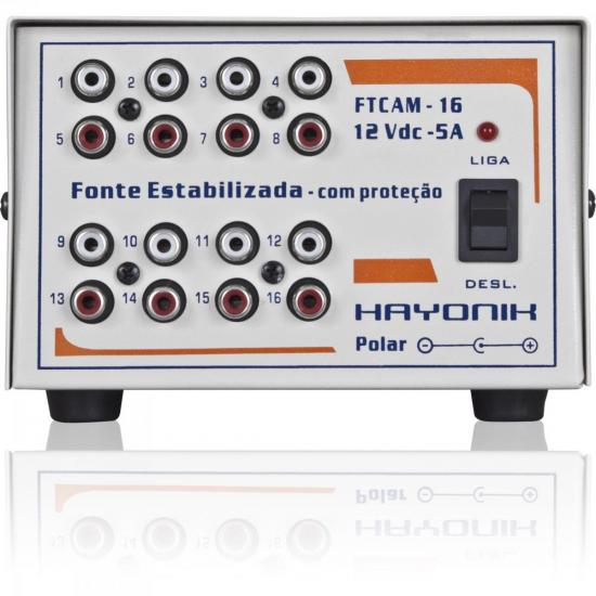 Fonte FTCAM-16 12VDC 5A Para Minicâmeras HAYONIK Fonte FTCAM-16 12VDC 5A Para Minicâmeras HAYONIK