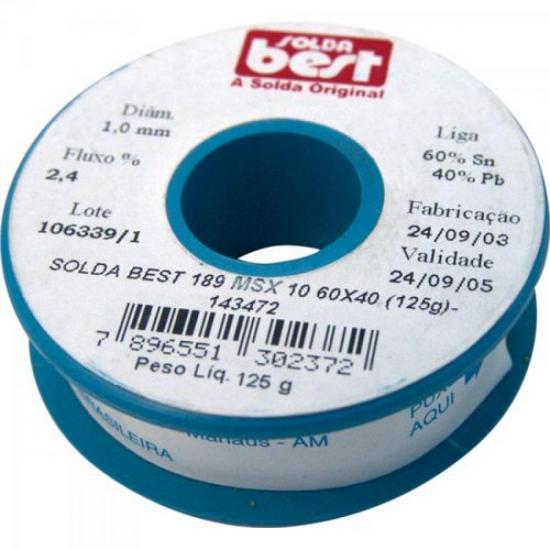 Solda em Fio 189-MSX10 60x40 125g Azul SOLDA BEST Solda em Fio 189-MSX10 60x40 125g Azul SOLDA BEST