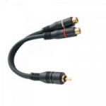 Cabo Y 1RCA Macho + 2RCA Fêmea 20cm Preto GENÉRICO