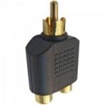 Adaptador 2 RCA Fêmea x 1 RCA Macho Gold GENÉRICO