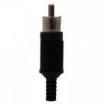 Plug RCA Macho com Rabicho Preto EMETAL