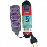 Extensão Tripla PL 2 x 0,75mm 5 Metros No Shock DANEVA