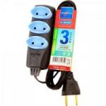 Extensão Tripla PL 2 x 0,75mm 3 Metros No Shock DANEVA