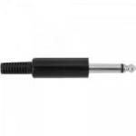 Plug P10 Mono com Rabicho Preto EMETAL