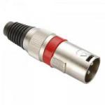 Conector Cannon Macho Corpo Metálico YS1058A Vermelho GENÉRICO