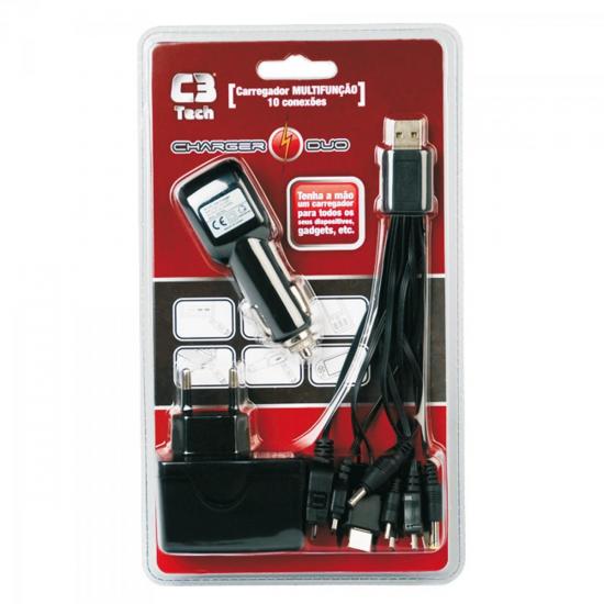 Carregador Multifuncional USB Bivolt UC200 Charger DUO C3 TECH Carregador Multifuncional USB Bivolt UC200 Charger DUO C3 TECH
