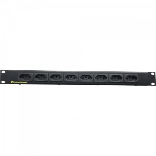 Régua Caixa Rack 19" 8 Tomadas Frontais AC 2P+T NBR 2706N PROJETA Régua Caixa Rack 19" 8 Tomadas Frontais AC 2P+T NBR 2706N PROJETA