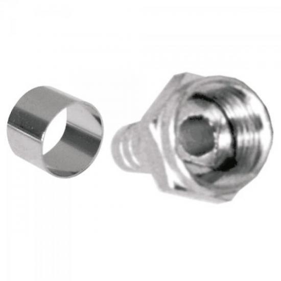 Conector F para Cabo RGC06 com Anel Crimpar GENÉRICO Conector F para Cabo RGC06 com Anel Crimpar GENÉRICO
