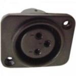 Conector Cannon Plástico Painel Fêmea Preto
