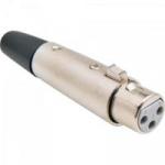 Conector Cannon XLR Fêmea Linha Liso Metal Niquelado GENÉRICO