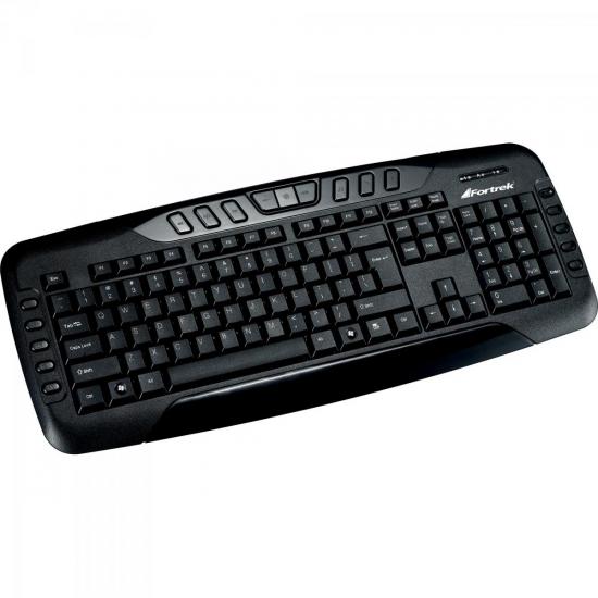 Teclado Multimídia USB ABNT2 MK-602BK Preto FORTREK Teclado Multimídia USB ABNT2 MK-602BK Preto FORTREK