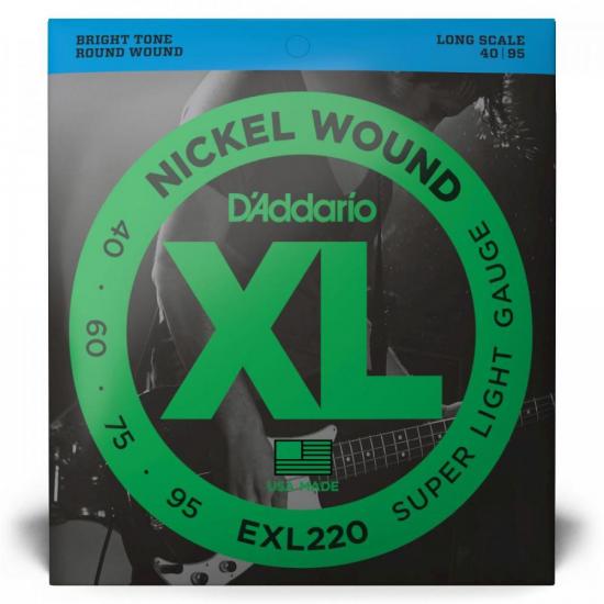 Encordoamento Para Contrabaixo EXL220 4 Cordas 0.40 D'ADDARIO Encordoamento Para Contrabaixo EXL220 4 Cordas 0.40 D'ADDARIO
