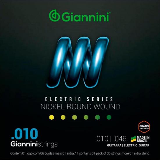 Encordoamento Para Guitarra GEEGST10 0.10 GIANNINI Encordoamento Para Guitarra GEEGST10 0.10 GIANNINI