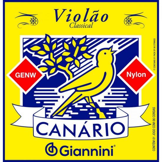 Encordoamento Para Violão GENW Canário Nylon Médio GIANNINI Encordoamento Para Violão GENW Canário Nylon Médio GIANNINI