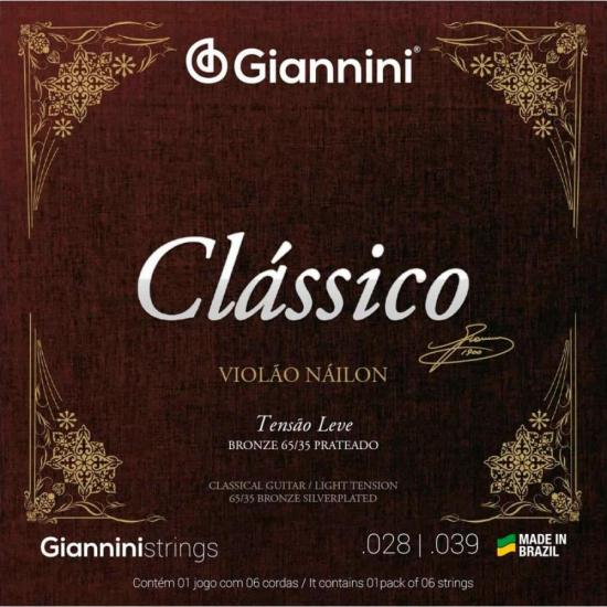 Encordoamento Para Violão GENWPL Série Clássico Nylon Leve GIANNINI Encordoamento Para Violão GENWPL Série Clássico Nylon Leve GIANNINI