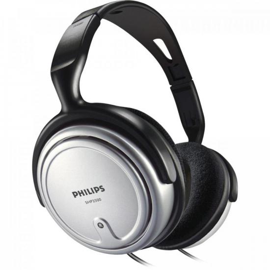 Fone de Ouvido Com Controle de Volume SHP2500/10 Preto/Prata PHILIPS Fone de Ouvido Com Controle de Volume SHP2500/10 Preto/Prata PHILIPS