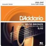 Encordoamento para Violão Aço .010 EJ10 D'ADDARIO Encordoamento para Violão Aço .010 EJ10 D'ADDARIO