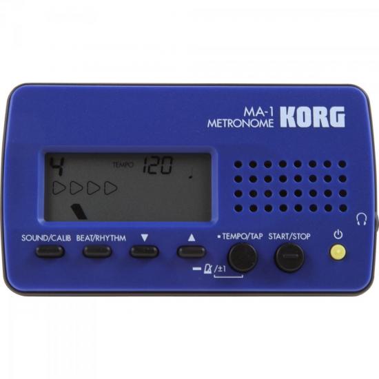 Metrônomo Digital Azul e Preto MA 1 KORG Metrônomo Digital Azul e Preto MA 1 KORG