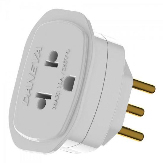 Pino Adaptador Universal para 2P+T 10A Branco DANEVA Pino Adaptador Universal para 2P+T 10A Branco DANEVA