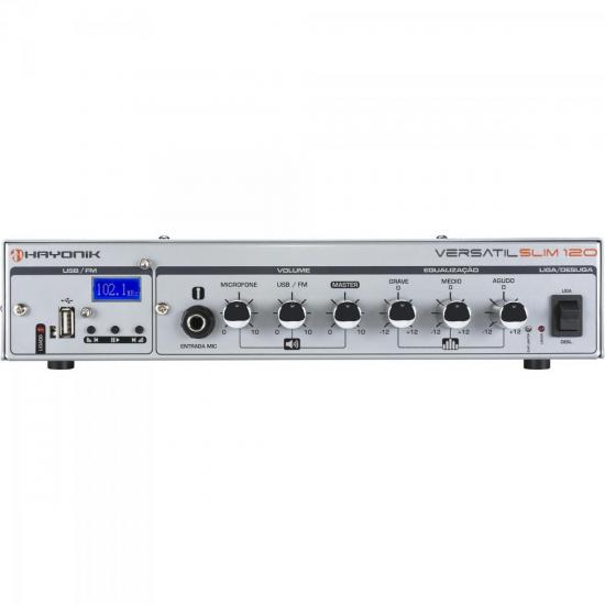 Amplificador 100W VERSATIL SLIM 120 Prata HAYONIK Amplificador 100W VERSATIL SLIM 120 Prata HAYONIK