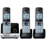 Telefone sem Fio com Base + 2 Ramais KX-TG6713LBB Preto PANASONIC Telefone sem Fio com Base + 2 Ramais KX-TG6713LBB Preto PANASONIC