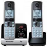 Telefone sem Fio com Base + Ramal KX-TG6722 Preto/Prata PANASONIC Telefone sem Fio com Base + Ramal KX-TG6722 Preto/Prata PANASONIC