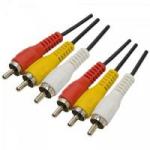 Cabo 3RCA Macho x 3RCA Macho Plástico 1,80 Metros Niquelado GENÉRICO