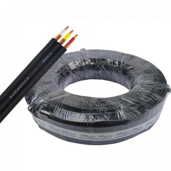 Fio Stereo Philips 3x0,20mm Preto MULT CABO Fio Stereo Philips 3x0,20mm Preto MULT CABO