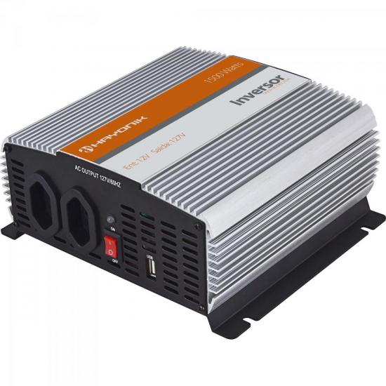 Inversor de Onda Modificada 12VDC/127V USB 1500W HAYONIK Inversor de Onda Modificada 12VDC/127V USB 1500W HAYONIK