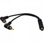 Cabo Y 1RCA Femêa + 2RCA Macho 90° 20cm SU0204 Preto HYX