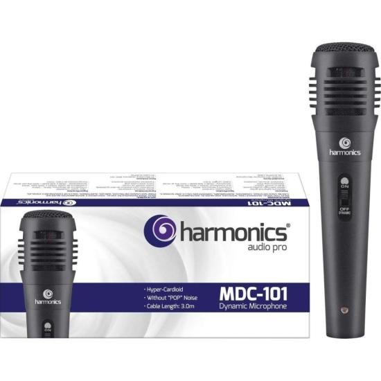 Microfone Dinâmico Supercardióide Cabo 3m MDC101 Preto HARMONICS Microfone Dinâmico Supercardióide Cabo 3m MDC101 Preto HARMONICS