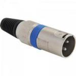 Conector XLR Macho 3 Pinos Azul GENÉRICO