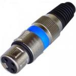 Conector XLR Fêmea 3 Pinos Azul GENÉRICO