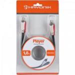 Cabo de Áudio e Vídeo Linha Player 2RCA2 1,8 Metros Preto HAYONIK