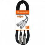 Cabo para Microfone XLR(F) X XLR(M) 7m PLAYER Preto HAYONIK