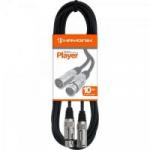 Cabo para Microfone XLR(F) X XLR(M) 10m PLAYER Preto HAYONIK