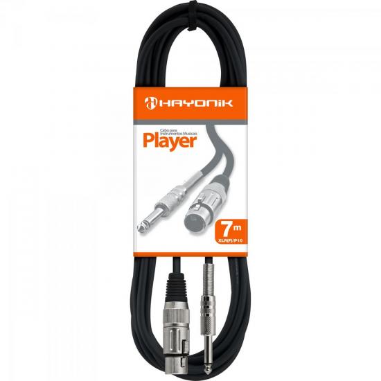 Cabo para Microfone XLR(F) X P10 7m PLAYER Preto HAYONIK Cabo para Microfone XLR(F) X P10 7m PLAYER Preto HAYONIK