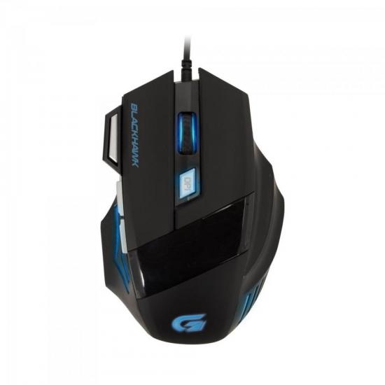 Mouse Gamer BLACK HAWK OM-703 Preto/Azul FORTREK Mouse Gamer BLACK HAWK OM-703 Preto/Azul FORTREK