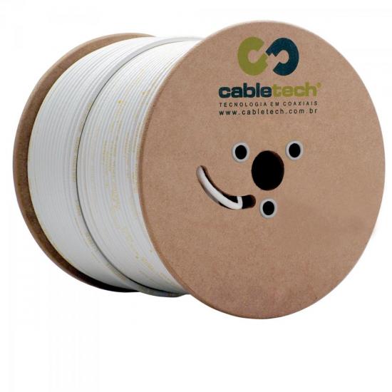 Coaxial RGE 06 60% Branco Bobina 305m CABLETECH Coaxial RGE 06 60% Branco Bobina 305m CABLETECH