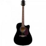 Violão Eletroacústico Folk Cutaway Aço GF-1R CEQ Preto GIANNINI