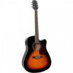 Violão Eletroacústico Folk Cutaway Aço GF-1R CEQ 3 Tone Sunburst GIANNINI