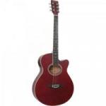Violão Eletroacústico Mini Jumbo Cutaway Aço GSF-1R CEQ Vinho Fosco GIANNINI