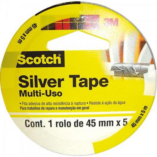 Fita Silver Tape 45mm x 5m SLEEVE 3939 Cinza 3M Fita Silver Tape 45mm x 5m SLEEVE 3939 Cinza 3M