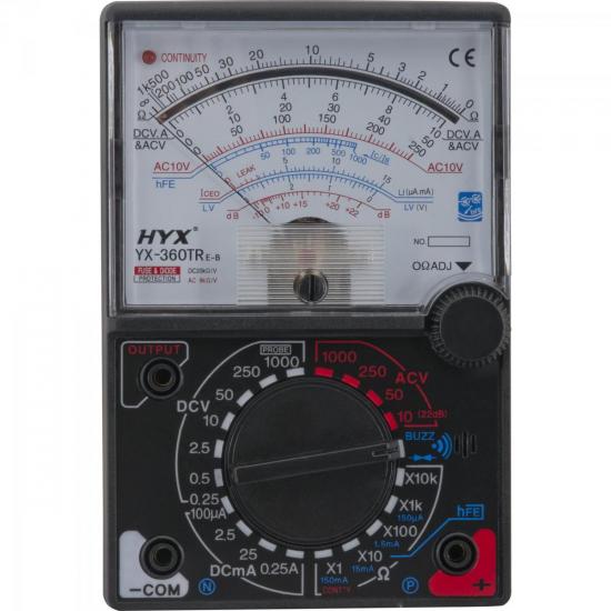 Multímetro Analógico YX360TR E-B Preto HYX Multímetro Analógico YX360TR E-B Preto HYX