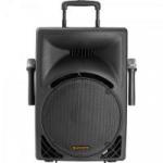 Caixa Acústica Ativa 150W USB/SD/FM c/2 Microfones s/Fio e Bateria Interna INFINITY 3000 Preta HAYONIK