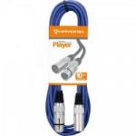 Cabo para Microfone XLR(F) X XLR(M) 10m PLAYER Azul HAYONIK